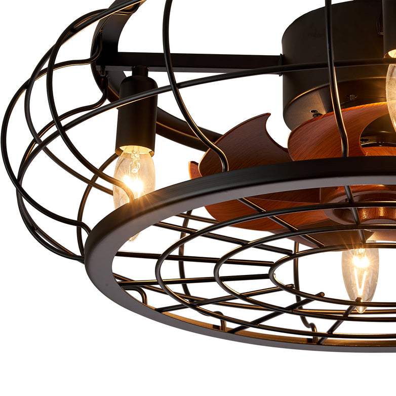 MOOONI-Small-Caged-Ceiling-Fan-Edison-Bulbs-Matte-Black-Industrial-Pumpkin-Fandelier