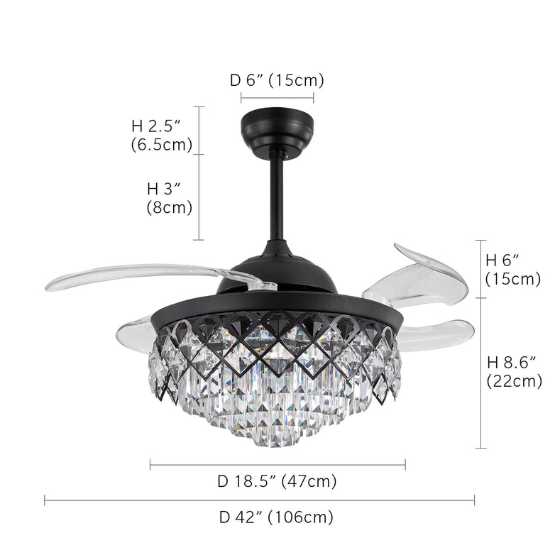 MOOONI-Square-Crystal-Ceiling-Fan-Chandelier-Retractable-Black-Size