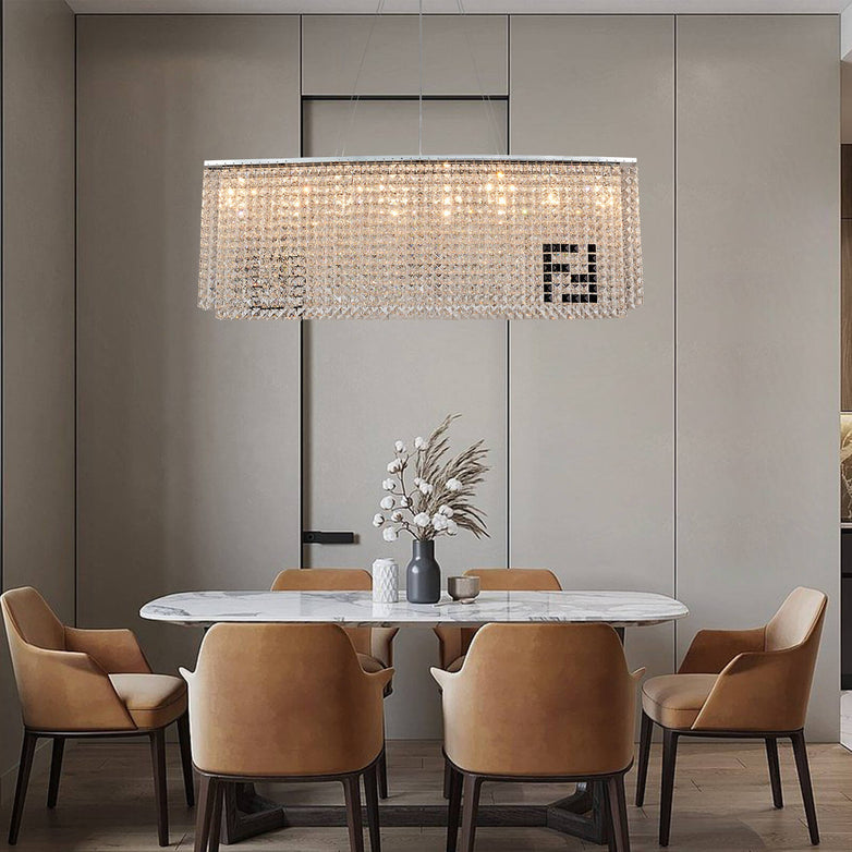 Rectangle Crystal Contemporary Chandelier