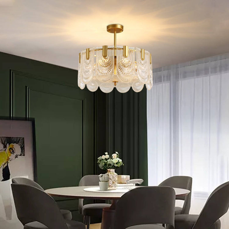 Modern-Gold-Round-Crystal-Chandelier-Dining-Room