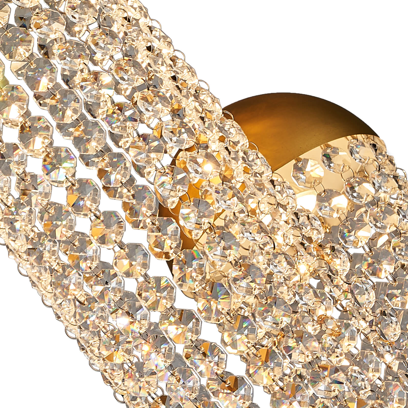 Gold Tassel Crystal Chandelier 5 Lights