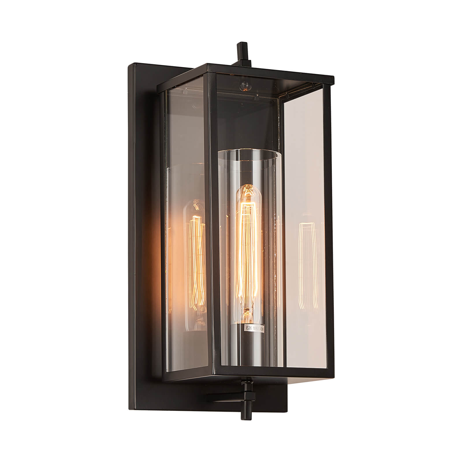 High Mystic Black and Glass Outdoor Wall Sconce
