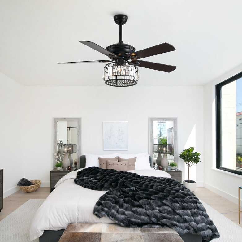 MOOONI-Ceiling-Fan-Light-Matte-Black-Industrial-Vertical-Crystal-Strips-Fandelier-50“-Bedroom