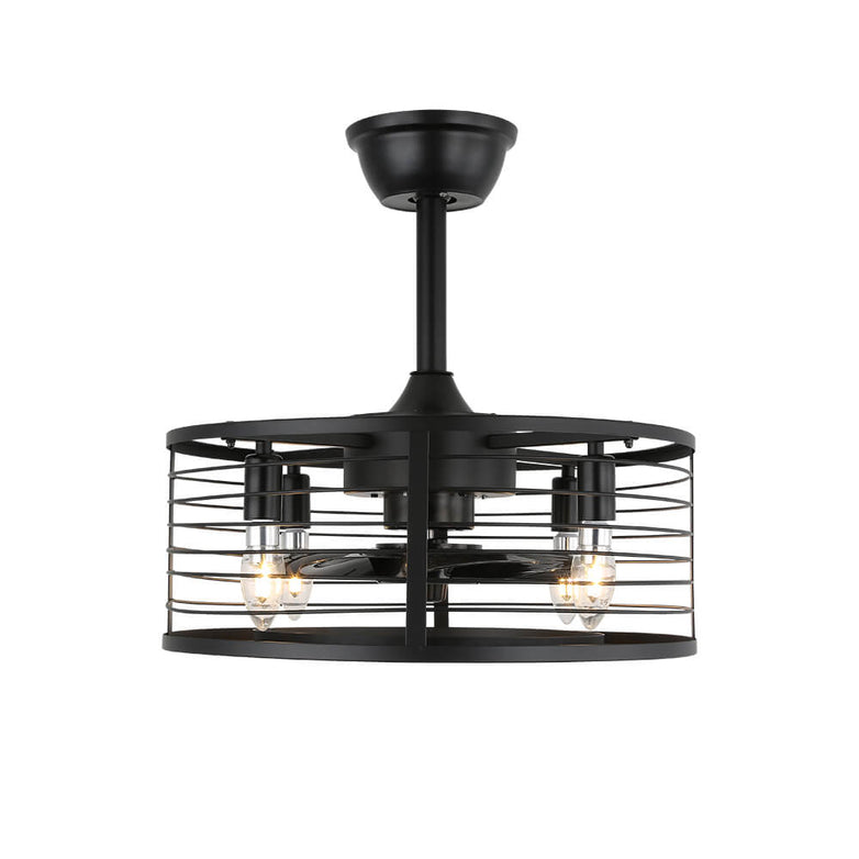 MOOONI-Small-Caged-Ceiling-Fan-Edison-Bulbs-Matte-Black-Industrial-Modern-Drum-Fandelier