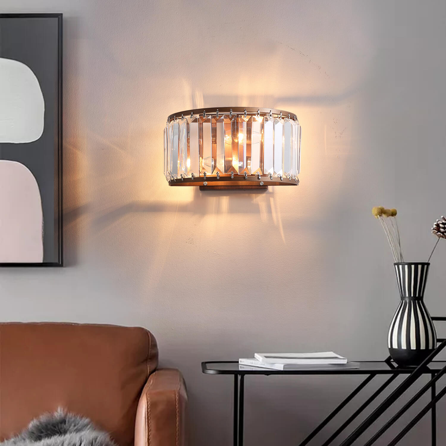 Industrial-Bronze-Half-Circle-Wrought-Crystal-Wall-Light