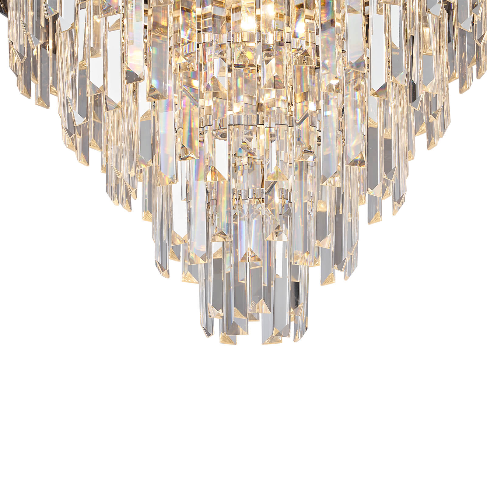 Victoria Deep Gray Metal Frame Crystal Chandelier