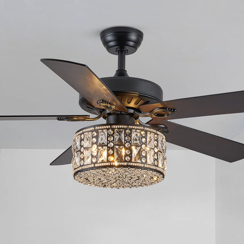 Double Layer Black Ceiling Fan with Led Light