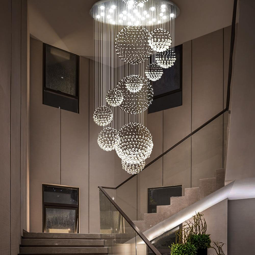 Luxury Long Staircase Chandelier For Large Foyer – MOOONI LIGHTING