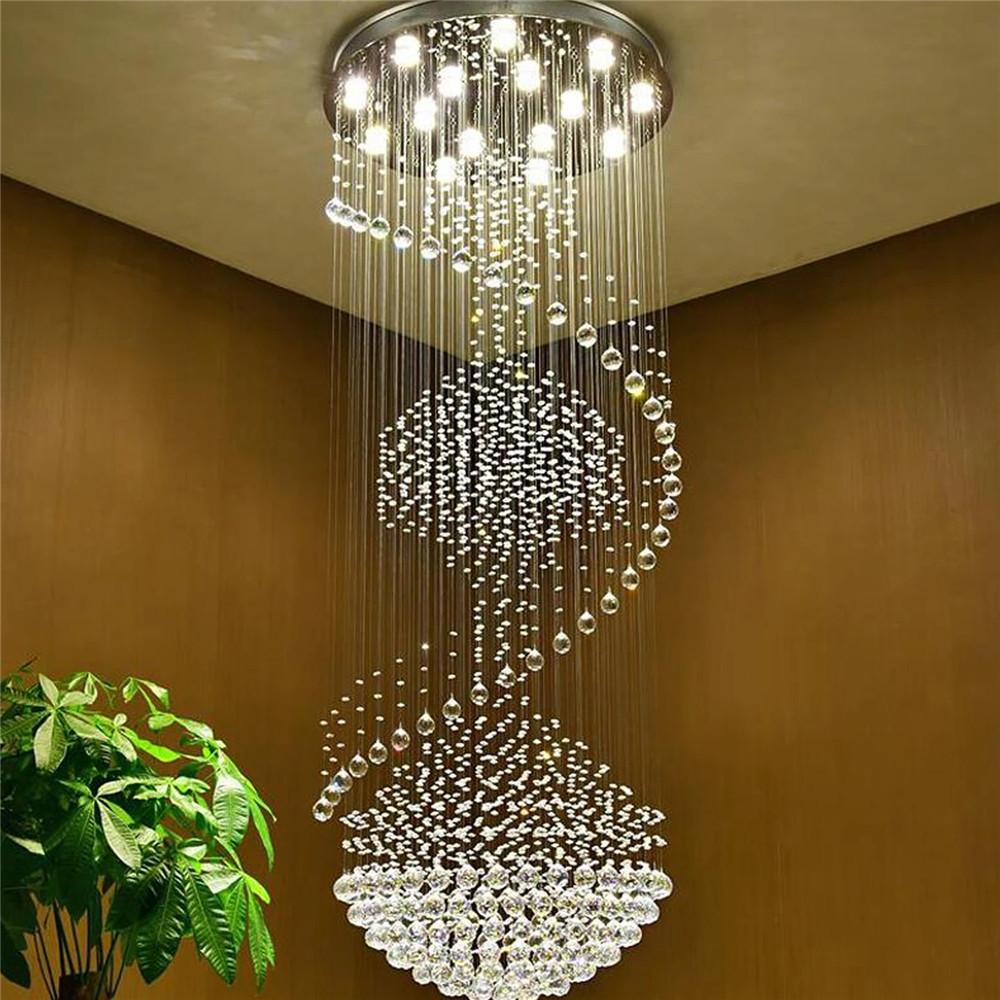 Modern-Chrome-Long-Curved-Crystal-Chandelier-Staircase
