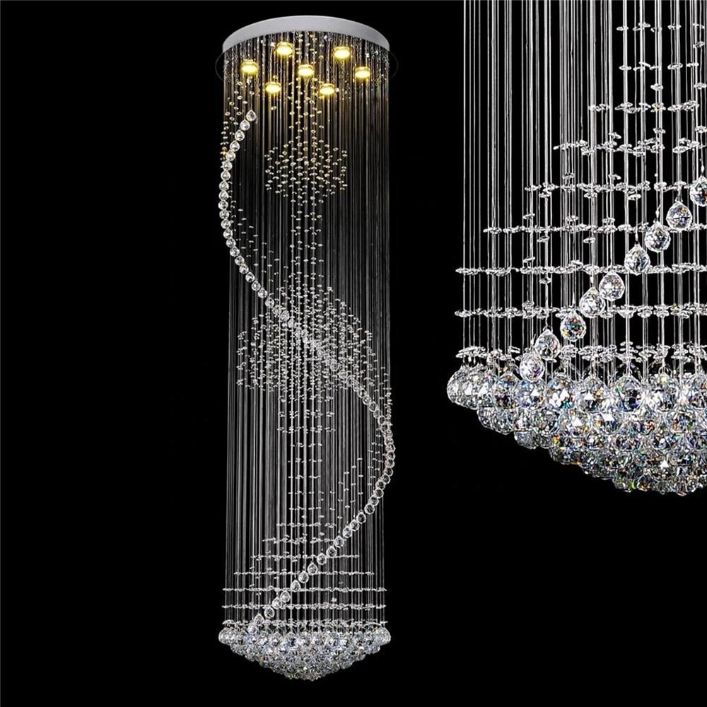 Modern-Chrome-Long-Curved-Crystal-Chandelier-Staircase