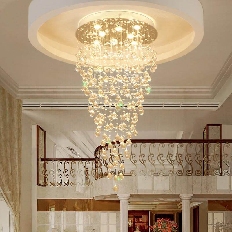 MOOONI-Modern-Chrome-Raindrop-Crystal-Chandelier-Staircase