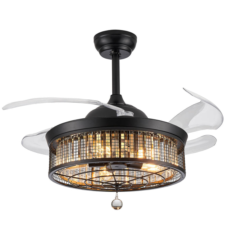 Gorgeous Mesh Caged Ceiling Fan With Light 42