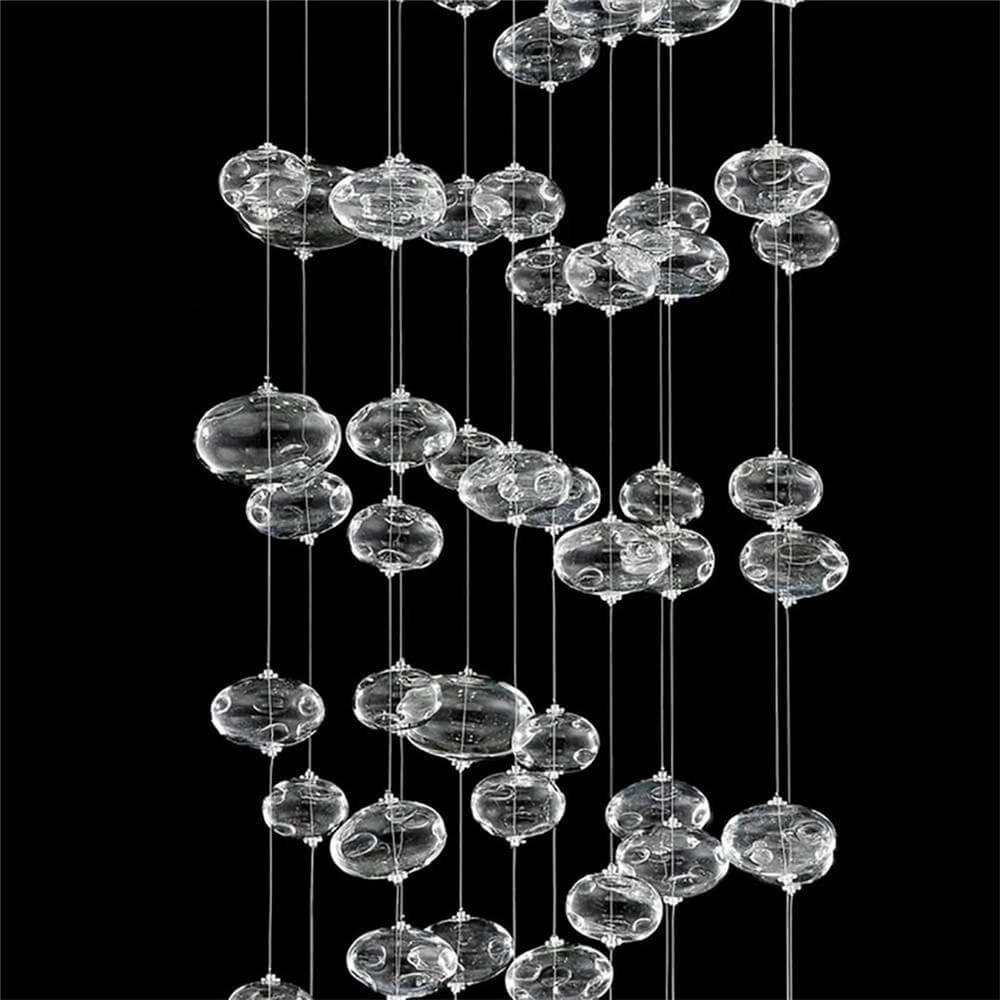 Modern-Chrome-Due-Bubble-Glass-Crystal-Chandelier