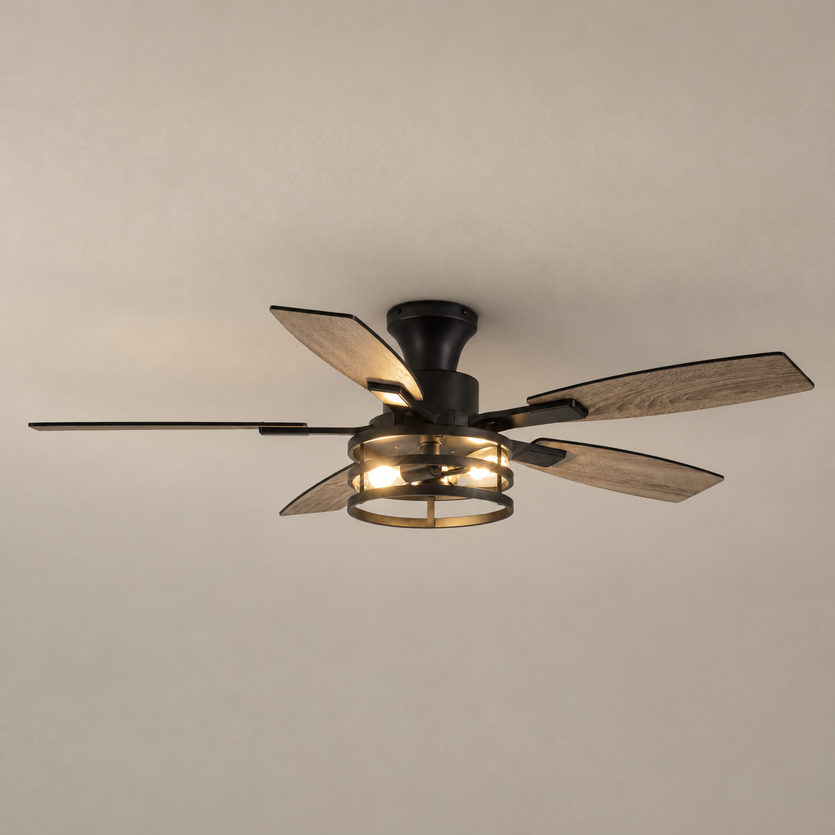 Orokin 52-In Flush Mount Farmhouse Caged Ceiling Fan