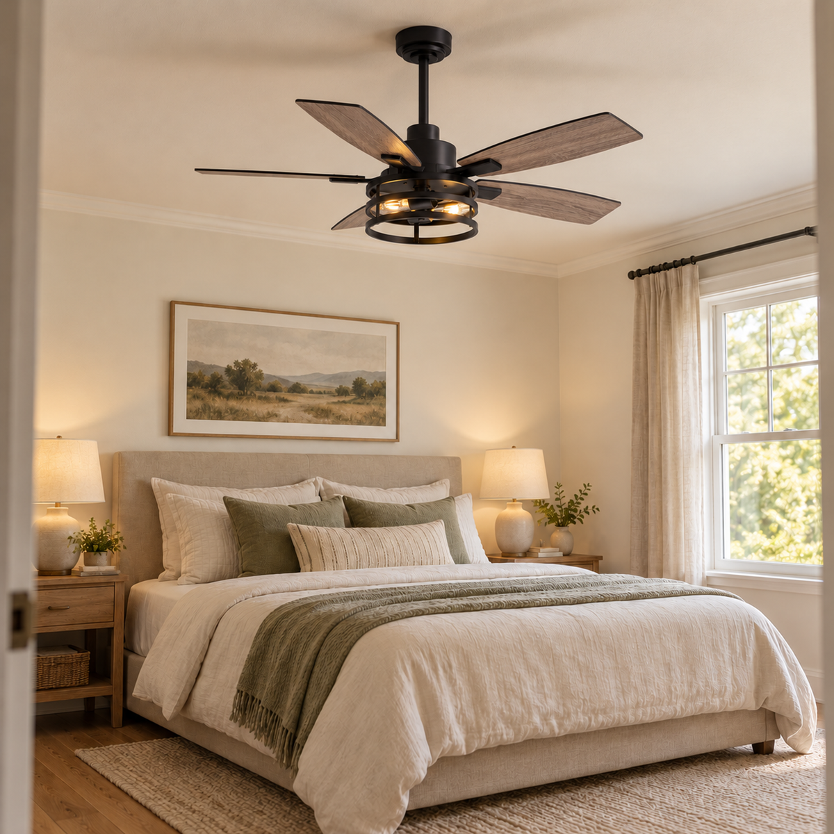 Orokin 46-In Farmhouse Caged Ceiling Fan