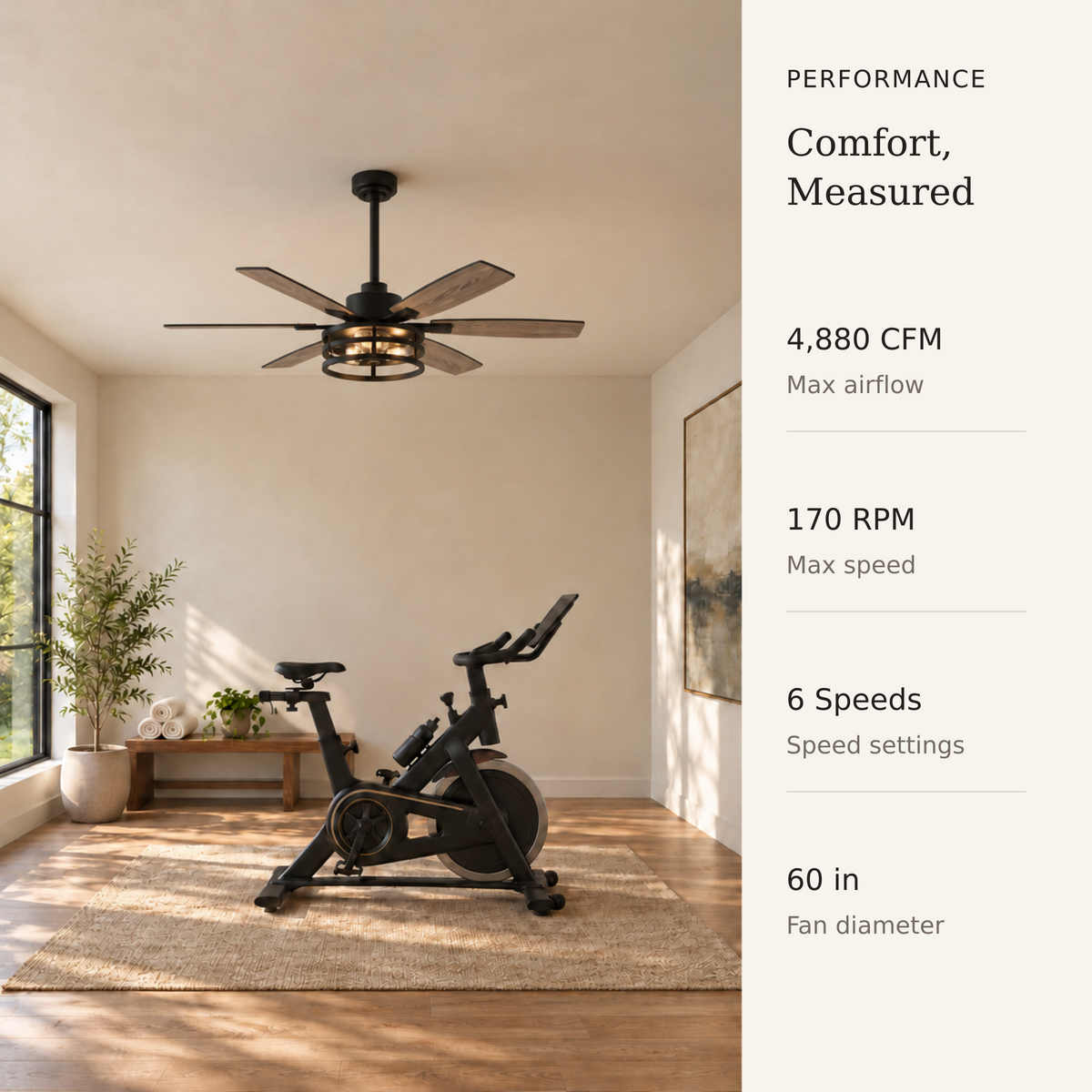 Orokin 60-In Farmhouse Caged Ceiling Fan