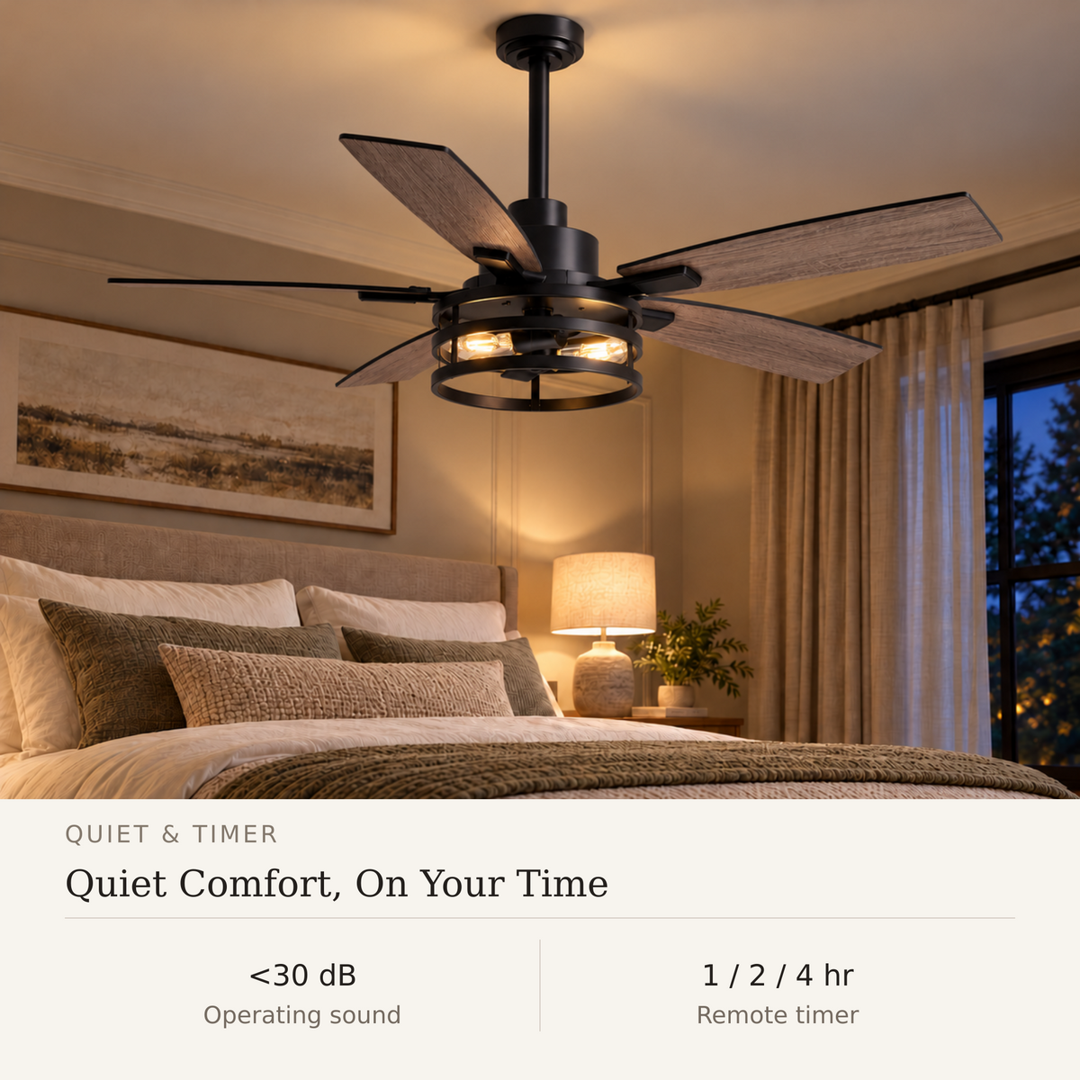 Orokin 46-In Farmhouse Caged Ceiling Fan