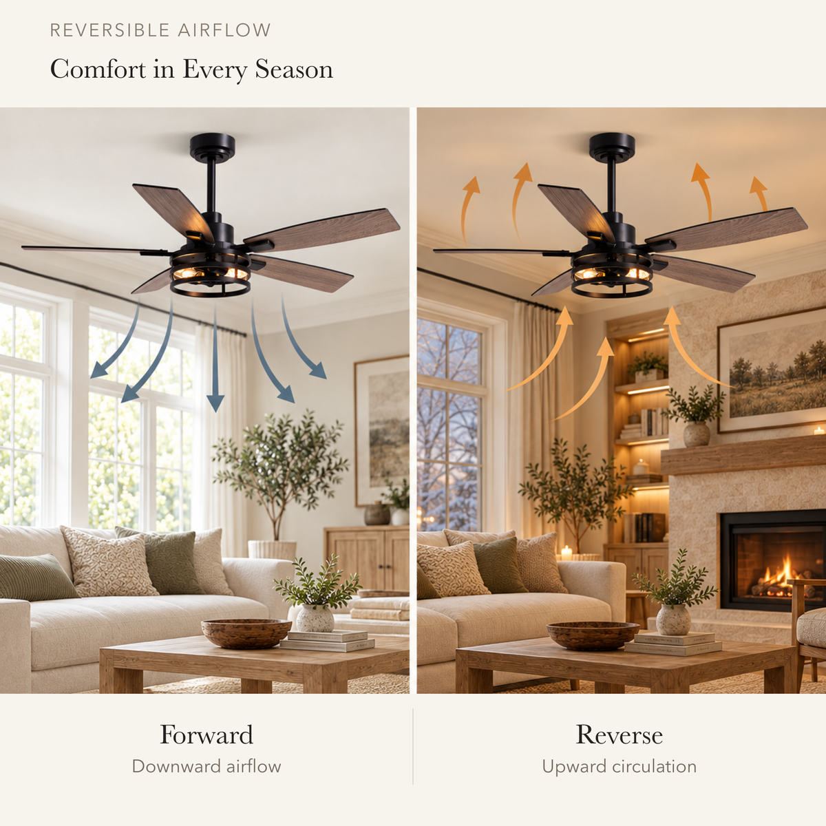 Orokin 52-In Farmhouse Caged Ceiling Fan