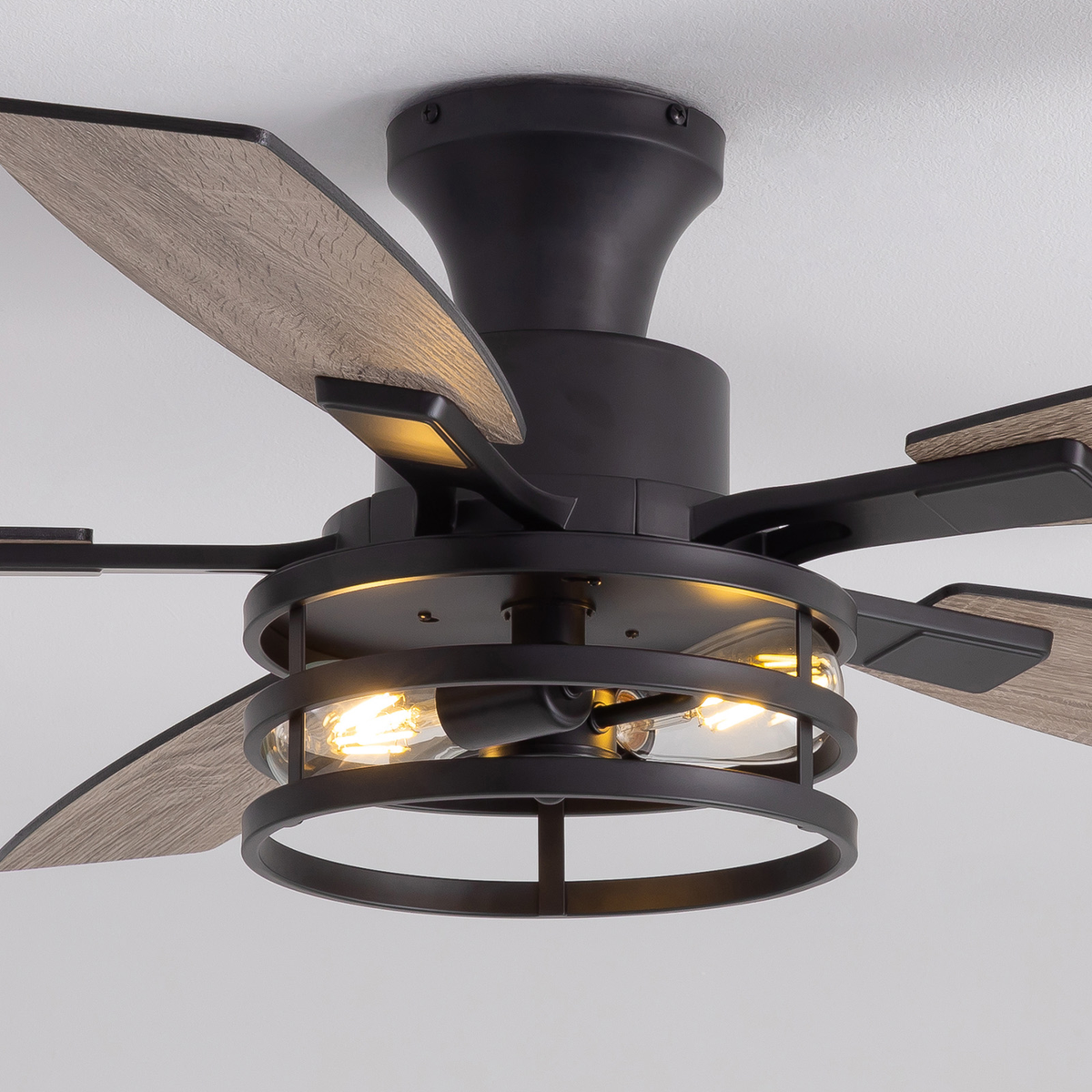 Orokin 52-In Flush Mount Farmhouse Caged Ceiling Fan