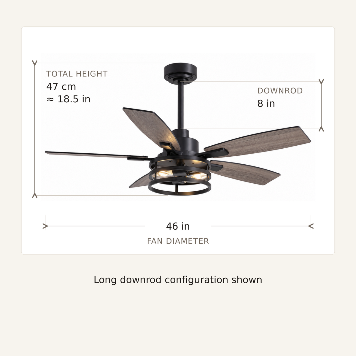 Orokin 46-In Farmhouse Caged Ceiling Fan