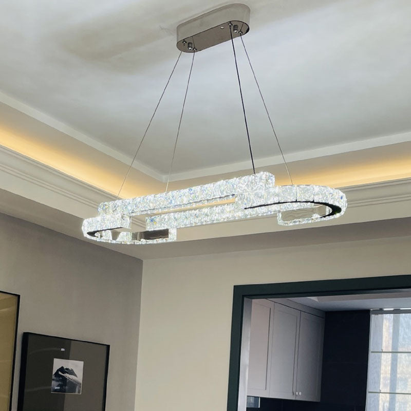 One Ring Oval Dimmable LED Chandelier - Cold Light | Sofary