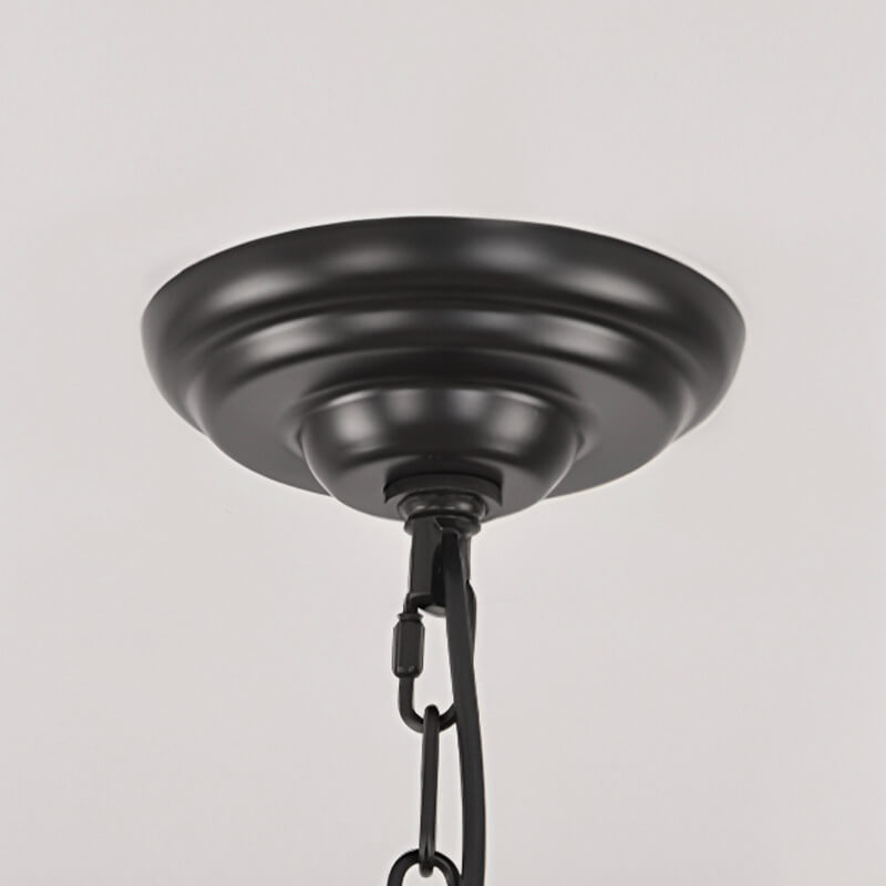 12 Lights Wagon Wheel Chandelier Black Round Globe Wrought Iron Pendant Lights-detail-2 | Sofary Lighting