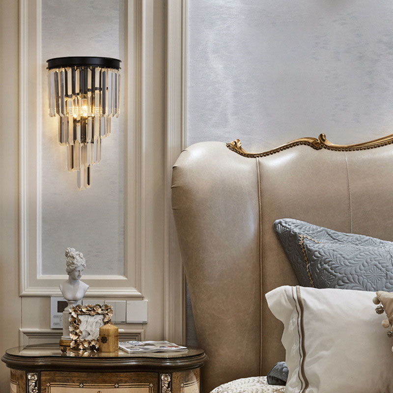 Modern 4-Tiers Crystal Wall Sconce -  Bedroom | Siljoy