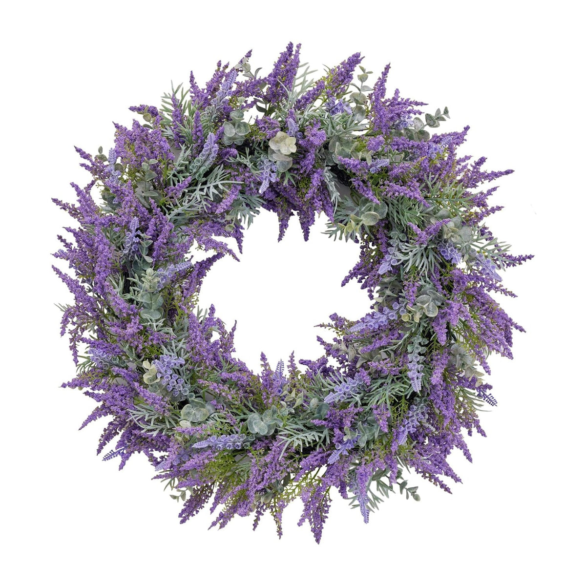 Artificial Purple Lavender Wreath for Front Door – 20" All-Season Floral Door & Wall Décor