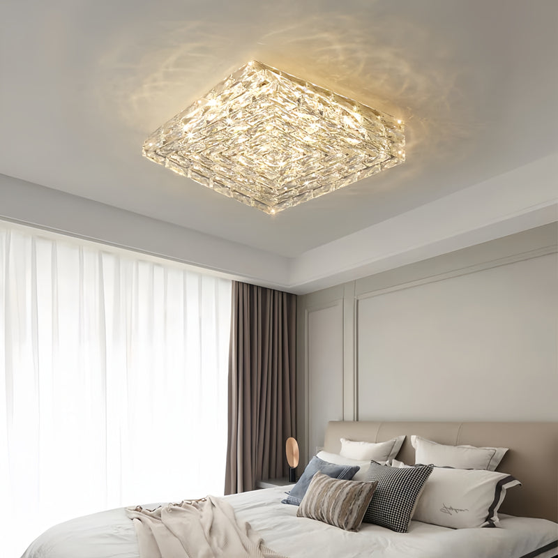 Multi-layer Square Crystal Chandelier - Ceiling Light