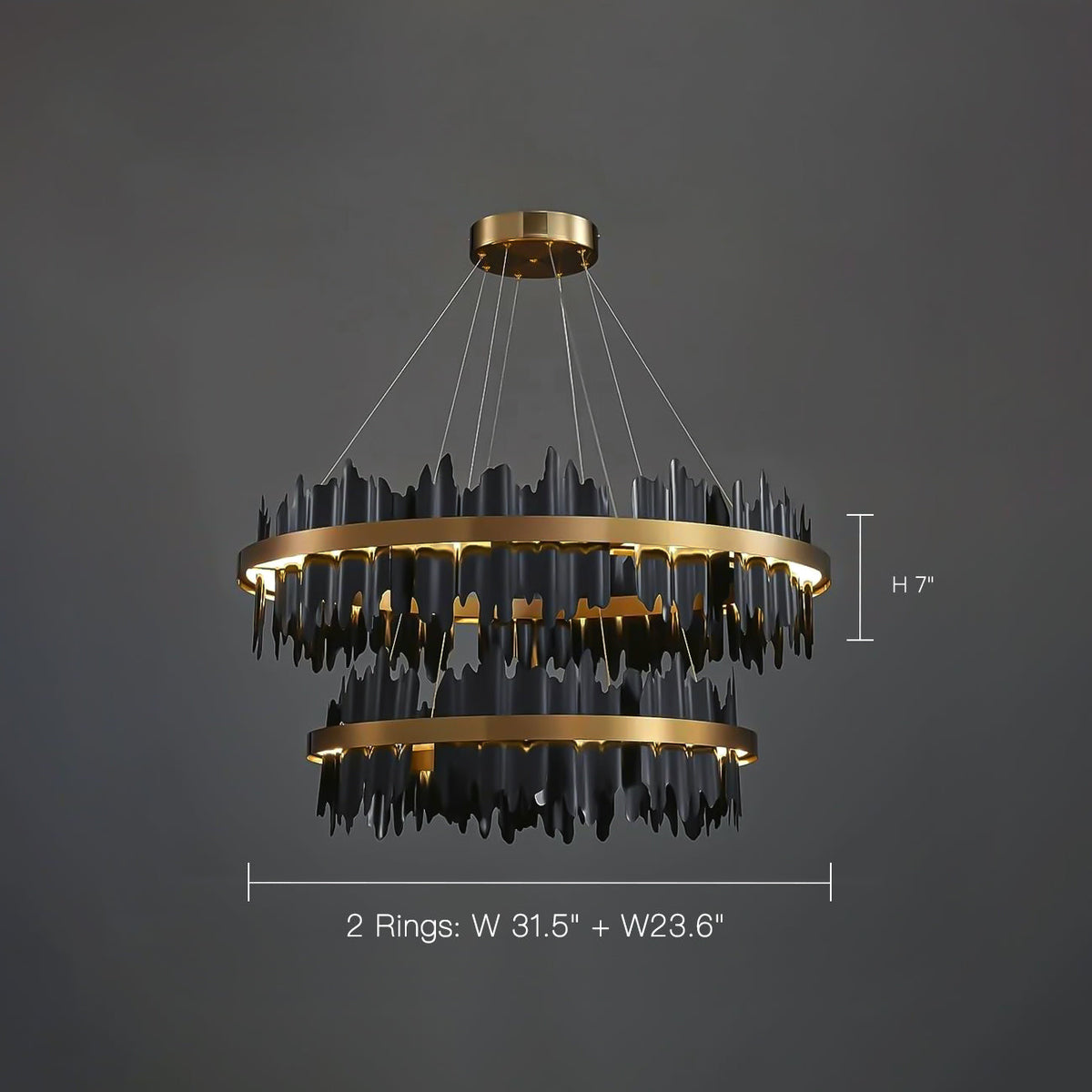 Iceberg-Round-Modern-Gold-Black-Chandelier-Siljoy Lighting