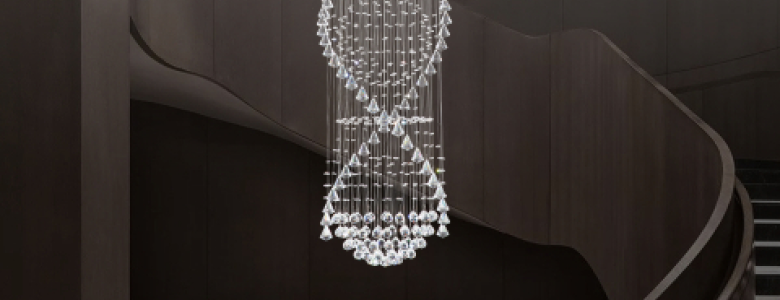 Luxury Modern Long Staircase Chandeliers For 2 Story Foyer