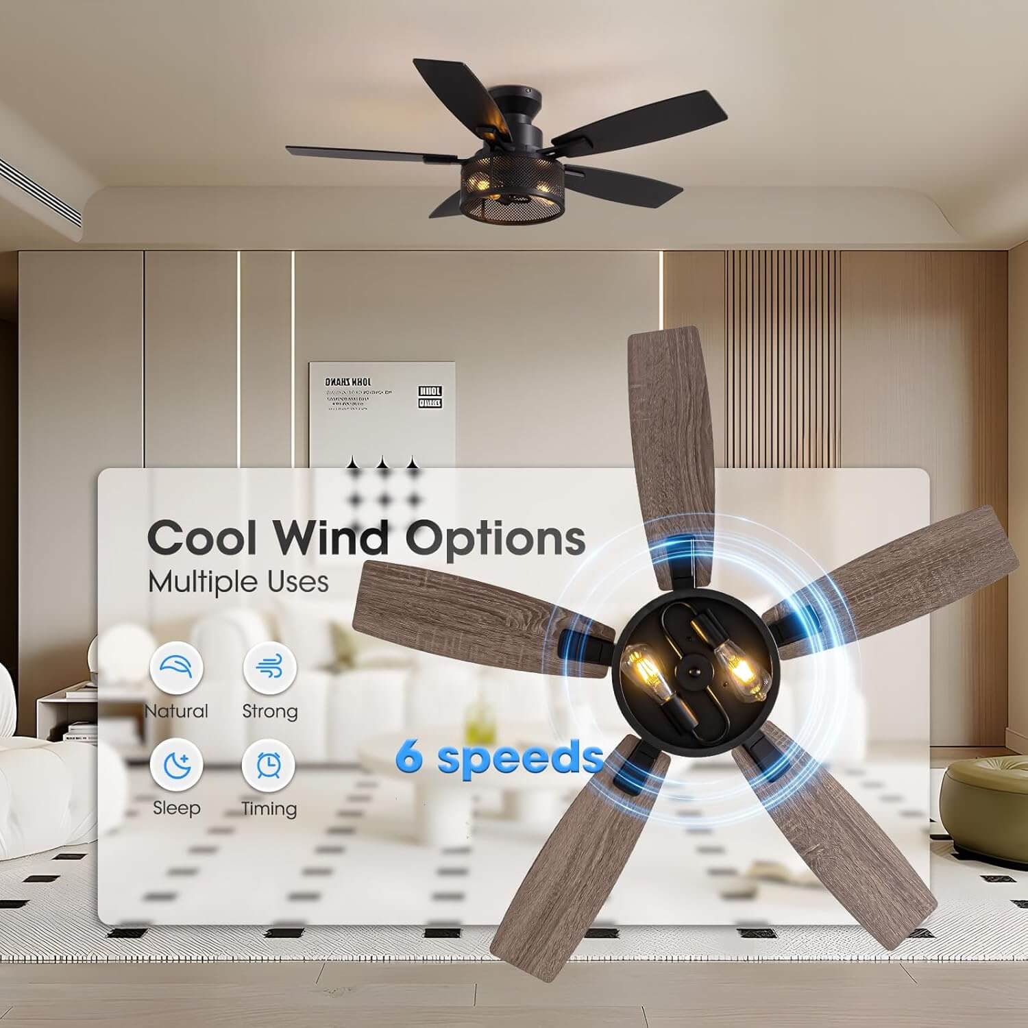 brise-46-farmhouse-rustic-black-cage-flush-mount-ceiling-fan-with-lights-remote-for-bedroom-living-room-cool-wind-options-1