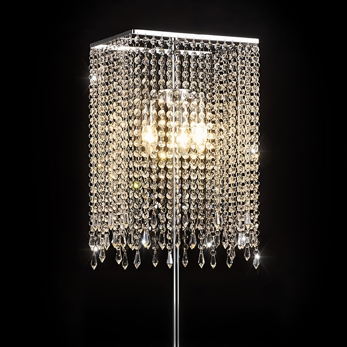 Crystal Floor Lamp for Bedroom Vertical Glass Square Lamp-details-5| Siljoy