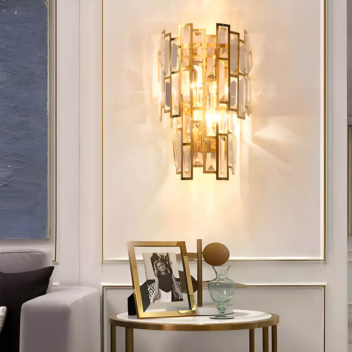 Postmodern Elegant Art Gold Crystal Wall Sconce Lamp for Indoor-detail5 |Siljoy Lighting