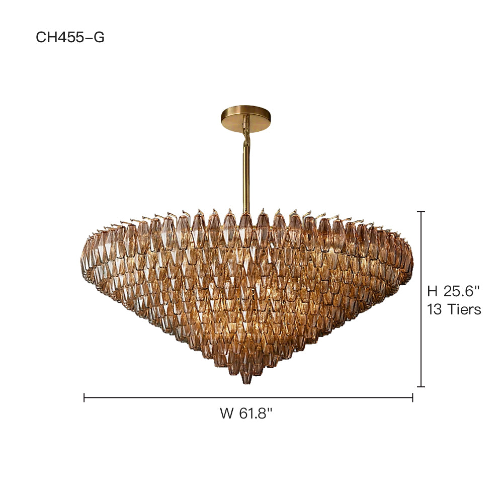 Chiara Glass Multi-Tier Round Chandelier