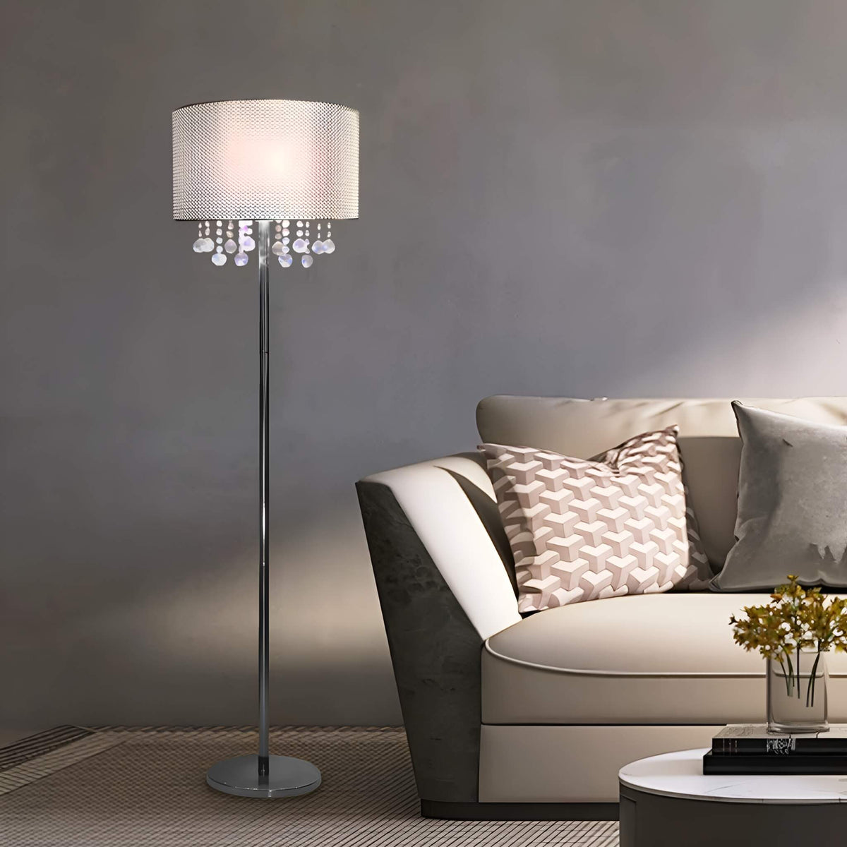 Modern Crystal LED Floor Lamp -room |Siljoy
