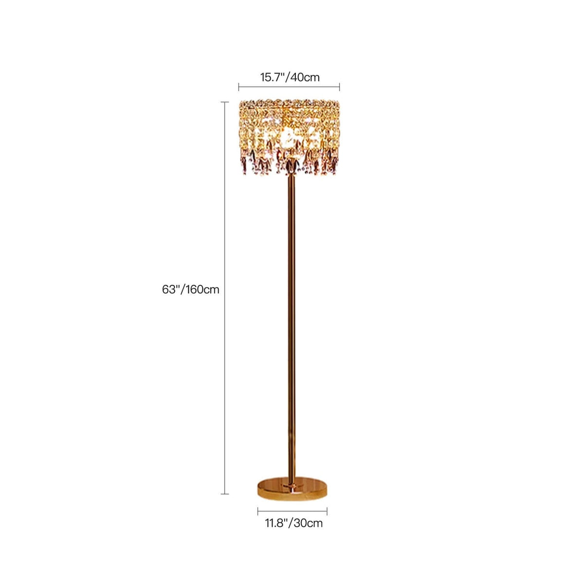 Modern Luxury Crystal Foor Lamp for Bedroom-size |Siljoy