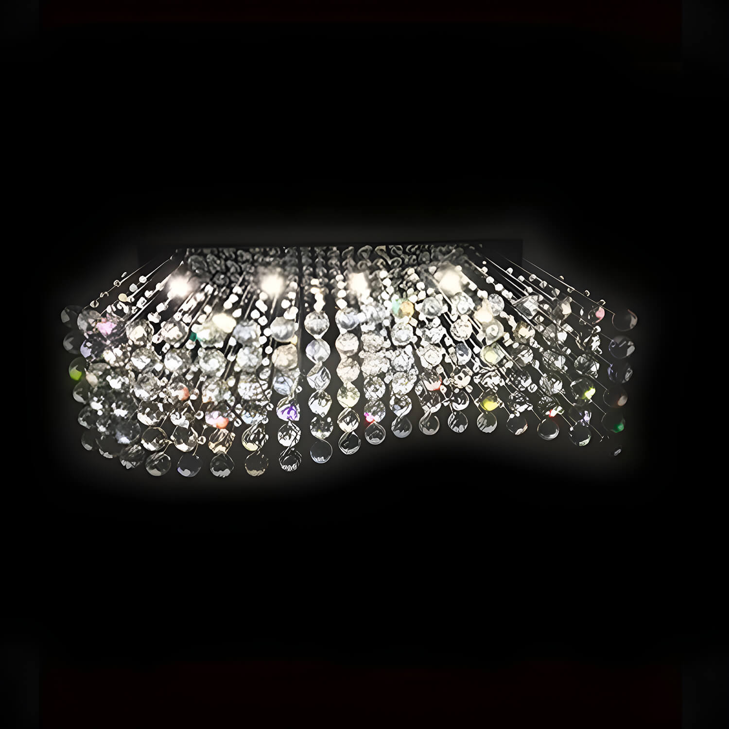 Rectangular Raindrop Wave Crystal Chandelier Ceiling Light-upview-5 |Sofary