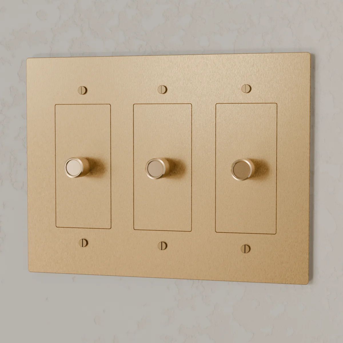 the-brass-3-way-rotary-dimmer-switch-brass-color-3-gang | Sofary Lighting