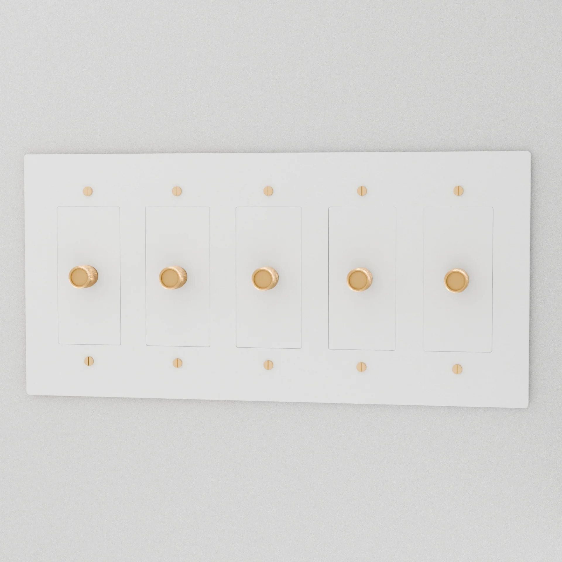 the-brass-3-way-rotary-dimmer-switch-white-with-brass-color-5-gang | Sofary Lighting