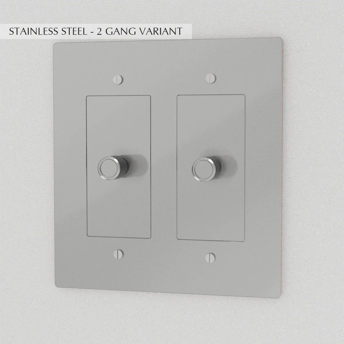 the-brass-dimmer-switch-2-gang-stainless-steel | Sofary Lighting