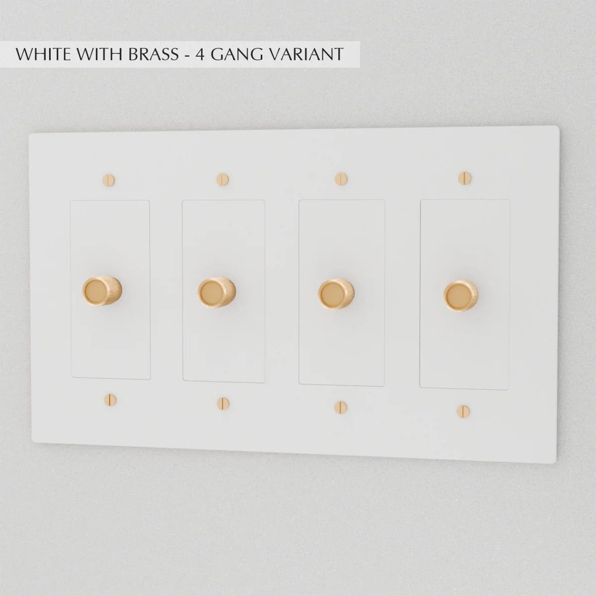 the-brass-dimmer-switch-4-gang-white-with-brass | Sofary Lighting