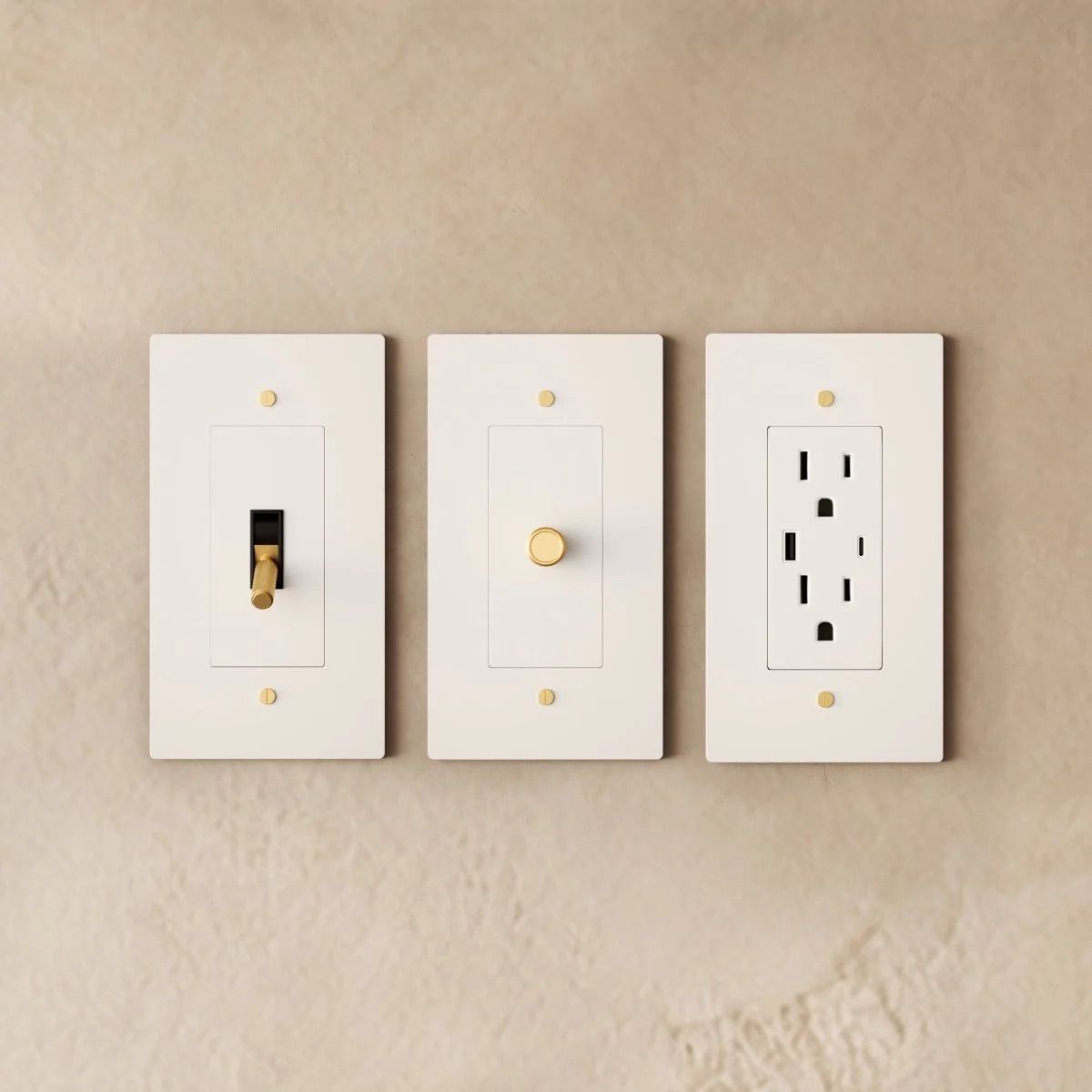 the-brass-electrical-sample-kit-white-with-brass | Sofary Lighting