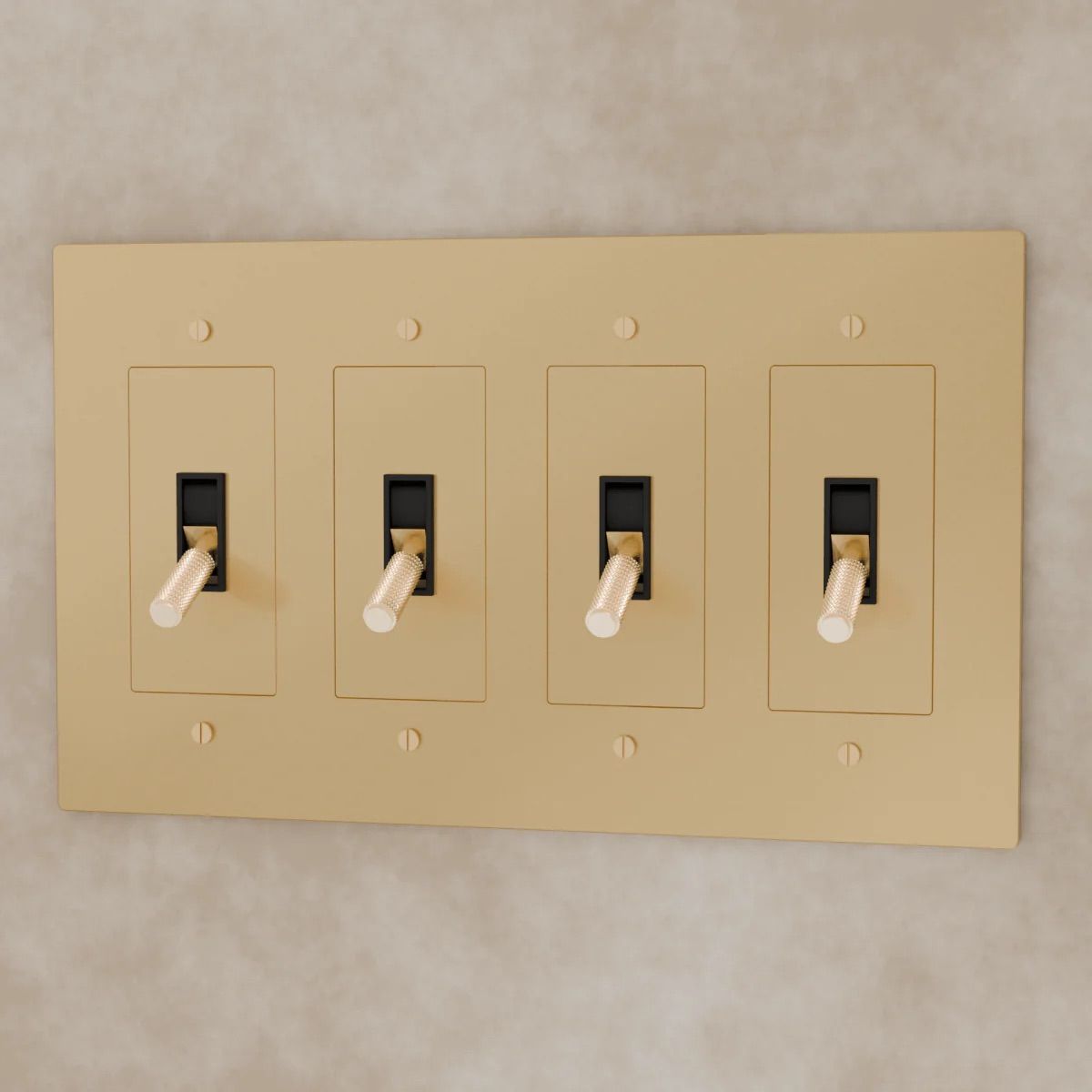 the-brass-toggle-switch-brass-4-gang | Sofary Lighting