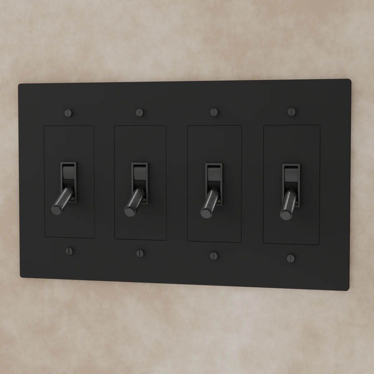 the-brass-toggle-switch-night-black-4-gang | Sofary Lighting