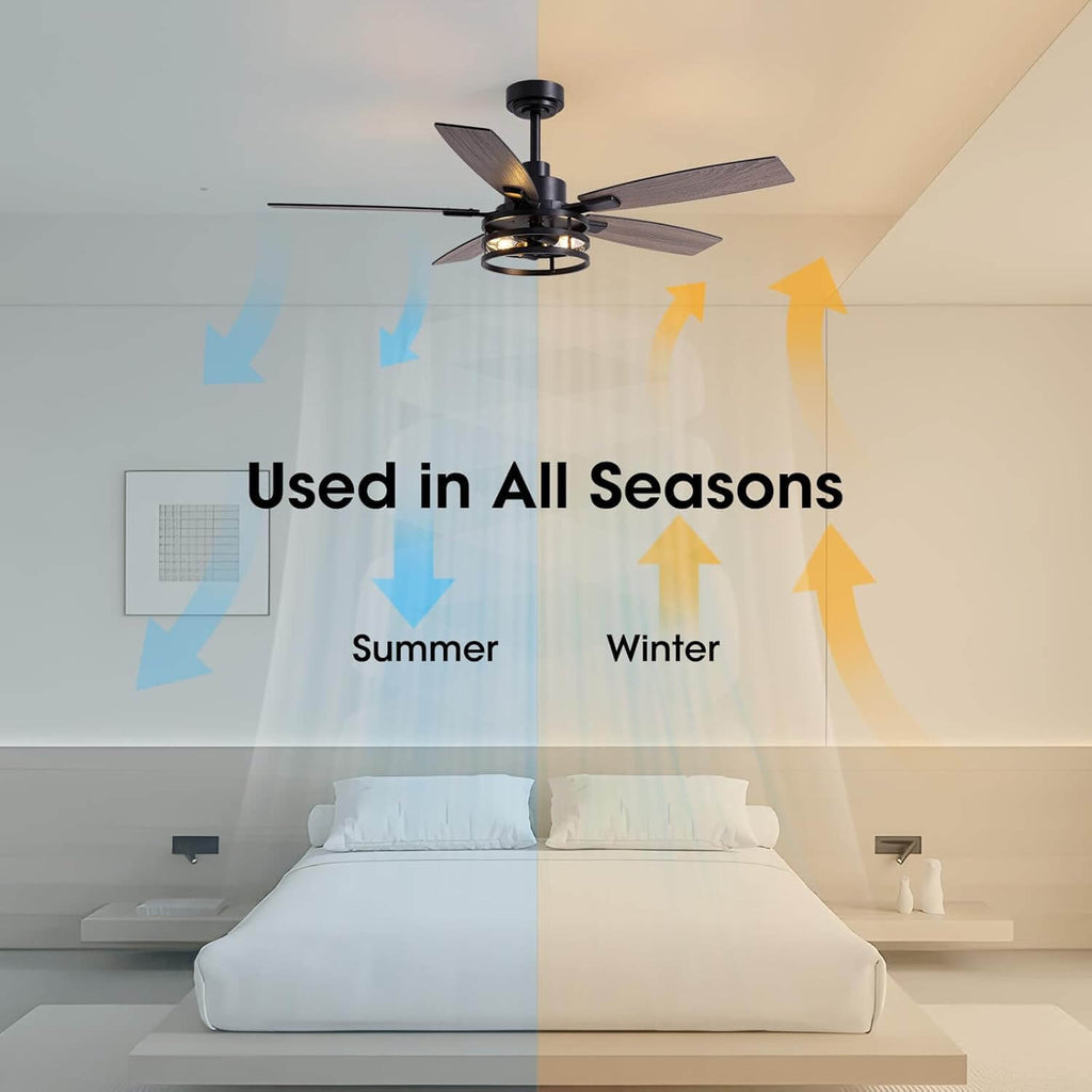 vintara-52“-farmhouse-rustic-black-cage-ceiling-fan-with-lights-remote-included-ideal-for-bedroom-living-room-Motor-Forward-and-Reversible-function-1