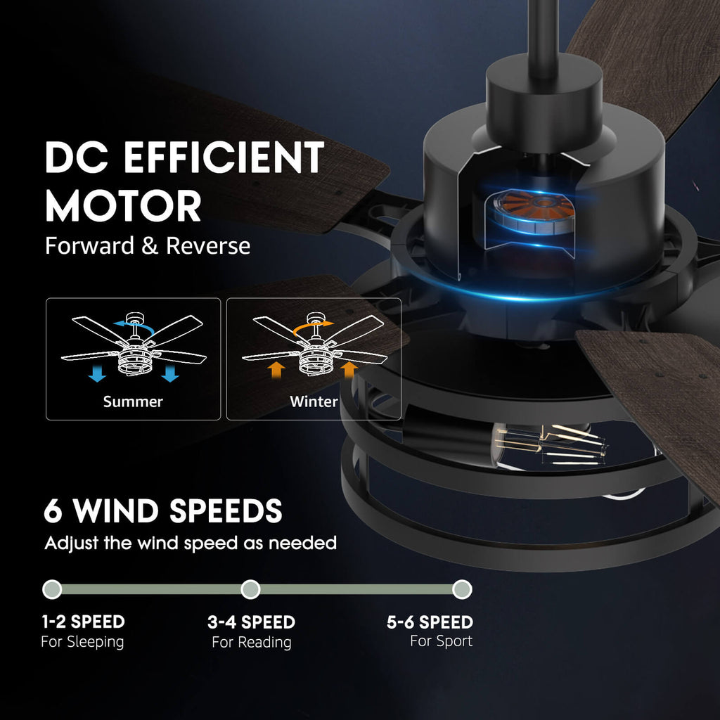 vintara-52“-farmhouse-rustic-black-cage-ceiling-fan-with-lights-remote-included-ideal-for-bedroom-living-room-Motor-Forward-and-Reversible-function-2