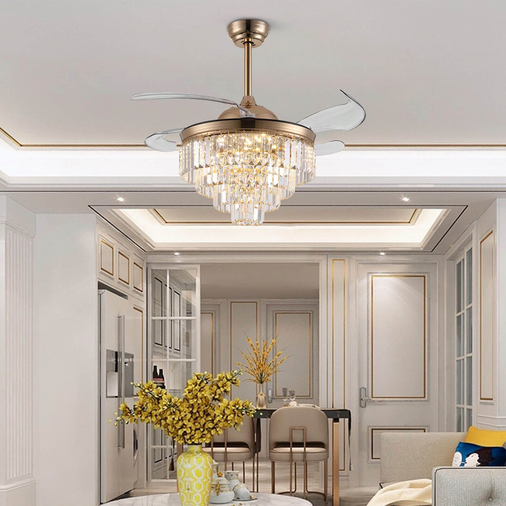 Top-Rated Crystal Gold Retractable l Fandelier