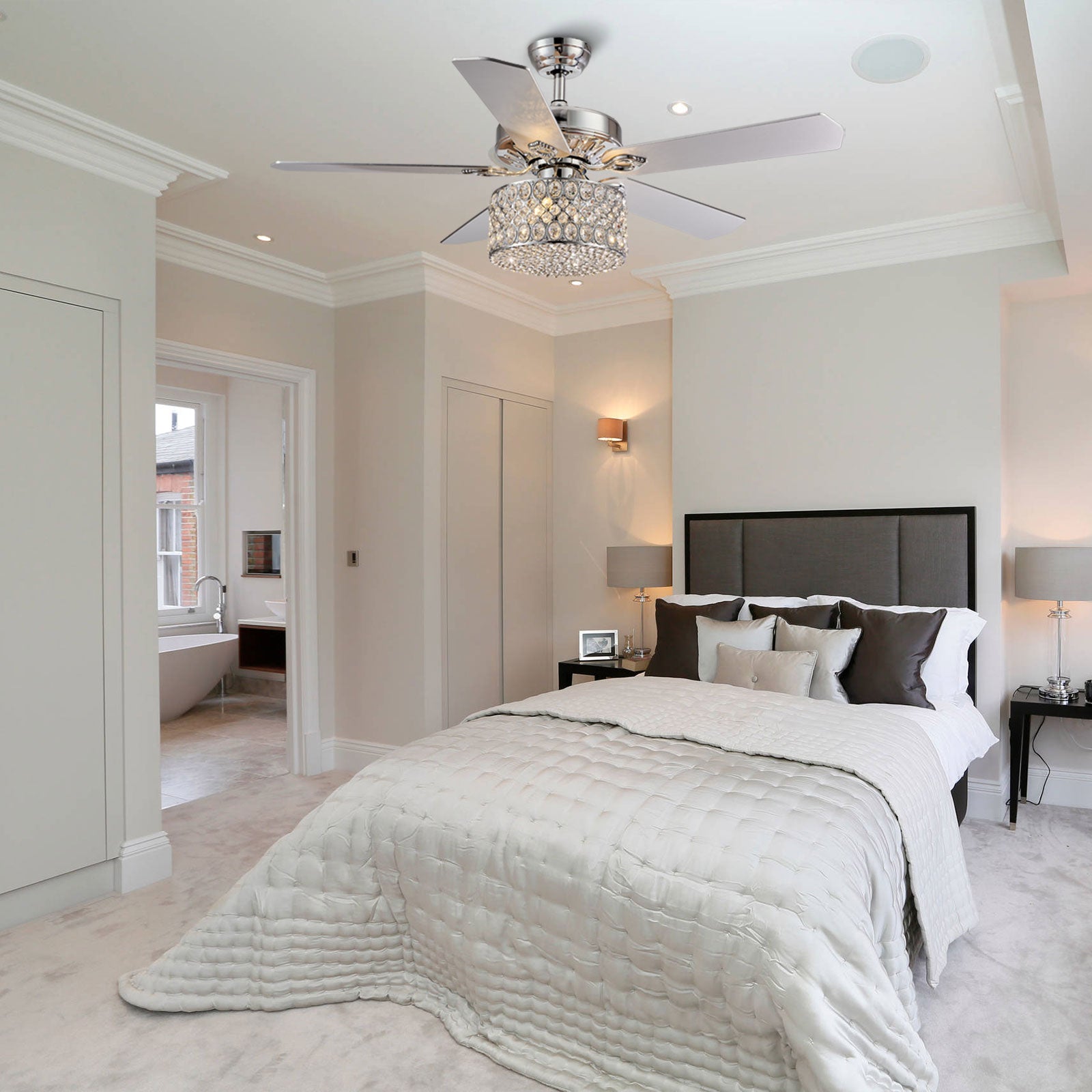 MOOONI-Ceiling-Fan-Light-Chrome-Vintage-Double-Oval-Triple-Octagonal-Beads-Crystal-Fandelier-50“-Bedroom