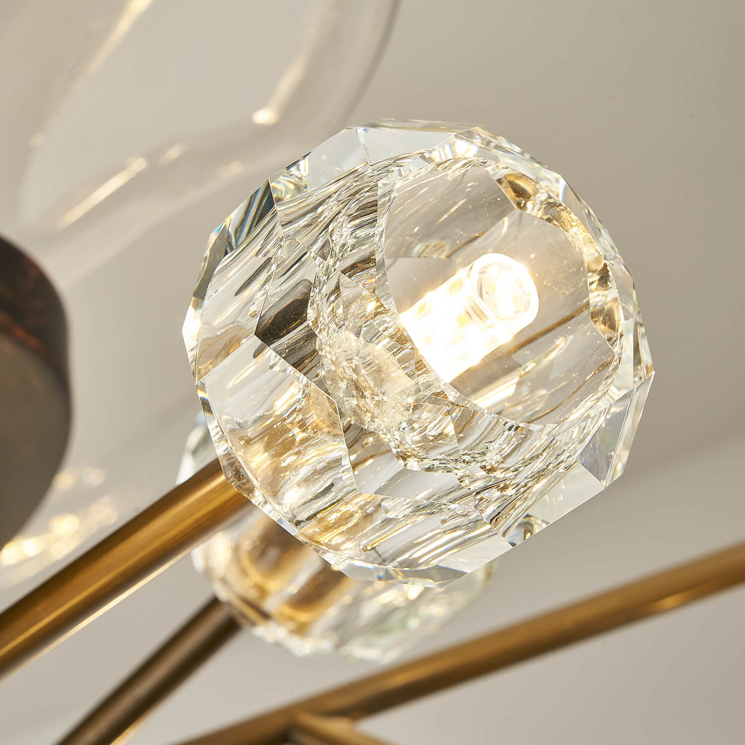 Unusual Looking Vintage Bronze Sputnik Fandelier Fan